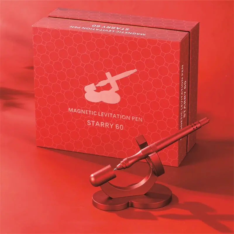 New Red/Black Magnetic Levitation Aluminum Alloy Self Supporting Signature Pen Can Stand up Daily Convenient Office Pen Gift Box