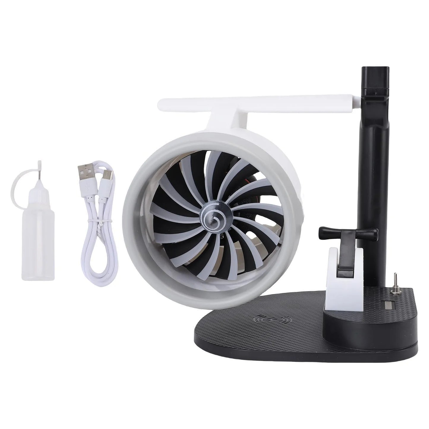 15W 3 in 1 Desktop Turbine Fan 4000Rpm Adjustable Speed Engine Shaped Versatile Desktop Turbine Fan with Humidifier for Office
