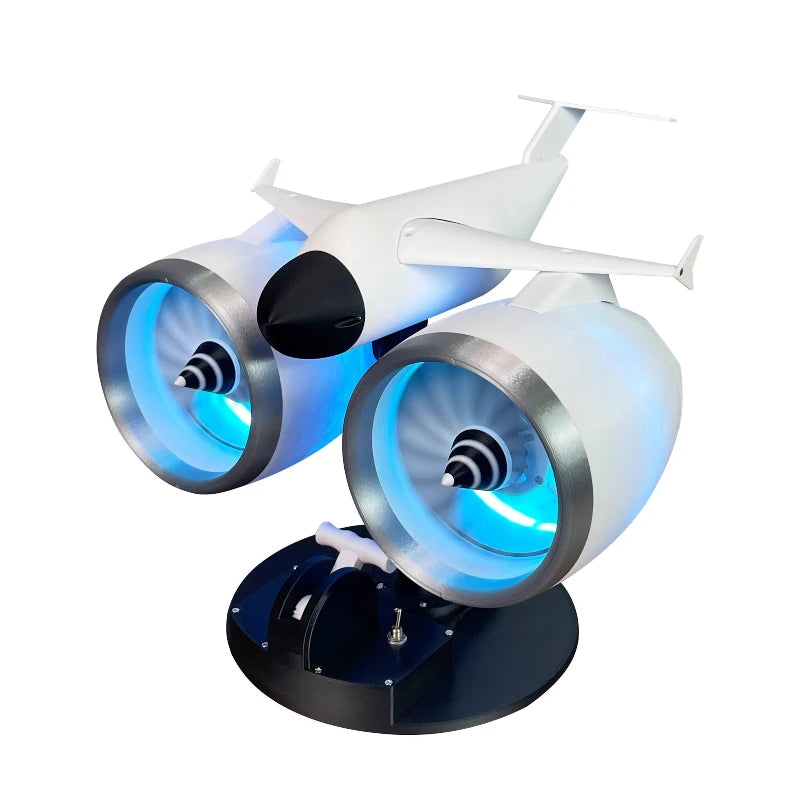 Creative Airplane Model Dual-Head Spray USB Direct Plug-In Desk Fan for Bedroom Decor