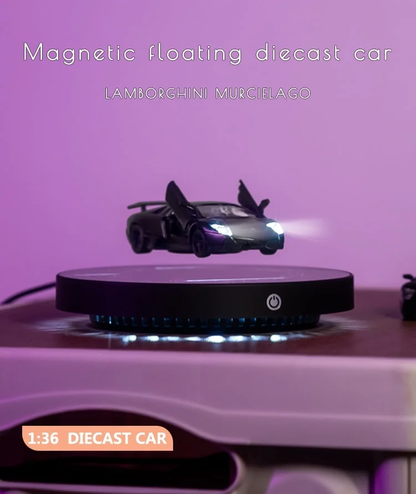 Experience the Magic of Magnetic Levitation with Our 1:36 Scale Diecast Car Model – Stunning Floating Display Base with LED Lights and 360° Rotation for an Unforgettable Desk Decor!