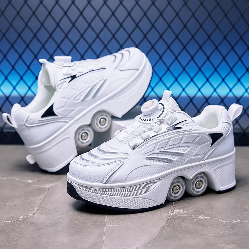 2026 New Big Four-Wheeled Roller Skates Four-Wheeled Retractable Teenagers Roller Skates Waterproof Roller Skates Kids Gifts