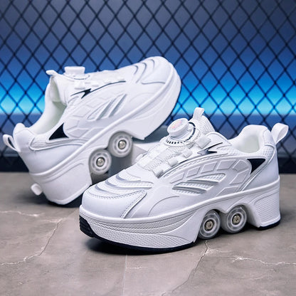 2026 New Big Four-Wheeled Roller Skates Four-Wheeled Retractable Teenagers Roller Skates Waterproof Roller Skates Kids Gifts