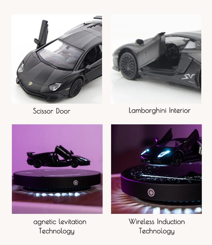 Experience the Magic of Magnetic Levitation with Our 1:36 Scale Diecast Car Model – Stunning Floating Display Base with LED Lights and 360° Rotation for an Unforgettable Desk Decor!