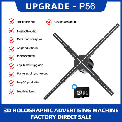 42-56Cm 3D Holographic Projection Wifi Led Logo Holographic Light Player 3D Fan Holographic Advertising Lights