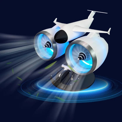 Creative Airplane Model Dual-Head Spray USB Direct Plug-In Desk Fan for Bedroom Decor