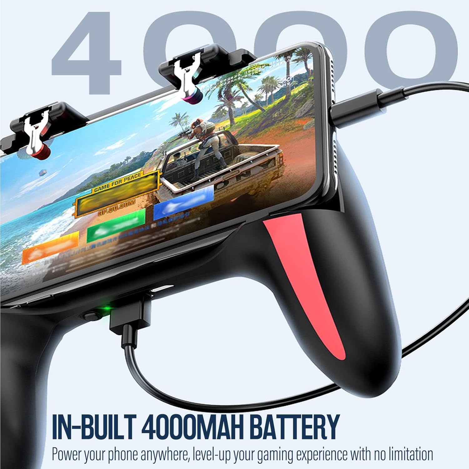Ultimate Mobile Game Controller with 4000mAh Battery, Cooling Fan & L1R1 Triggers - Perfect for PUBG, Call of Duty & Fortnite on 4.7-7" Smartphones