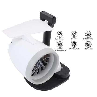 15W 3 in 1 Desktop Turbine Fan 4000Rpm Adjustable Speed Engine Shaped Versatile Desktop Turbine Fan with Humidifier for Office