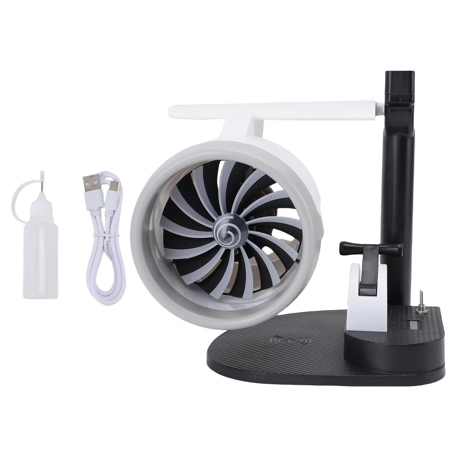 15W 3 in 1 Desktop Turbine Fan 4000Rpm Adjustable Speed Engine Shaped Versatile Desktop Turbine Fan with Humidifier for Office