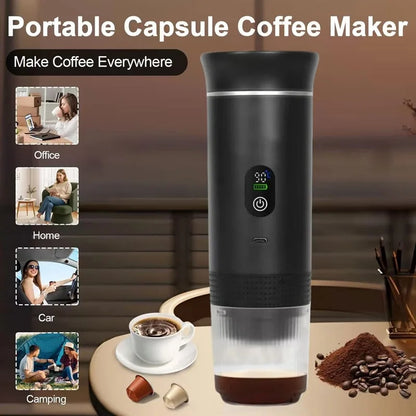 Portable Coffee Machine Wireless Electric Capsule Powder Travel Coffee Maker 3-In-1 Espresso Coffee Maker for Car & Home Camping